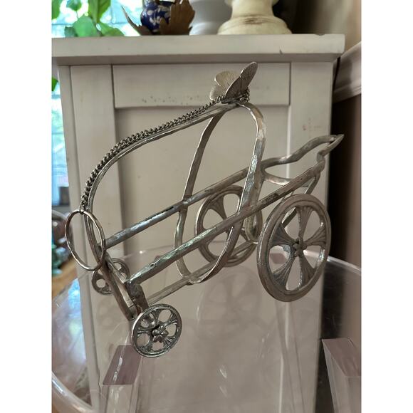 Vintage Michale Aram Wine holder carriage silver butterfly rare - Picture 5 of 16